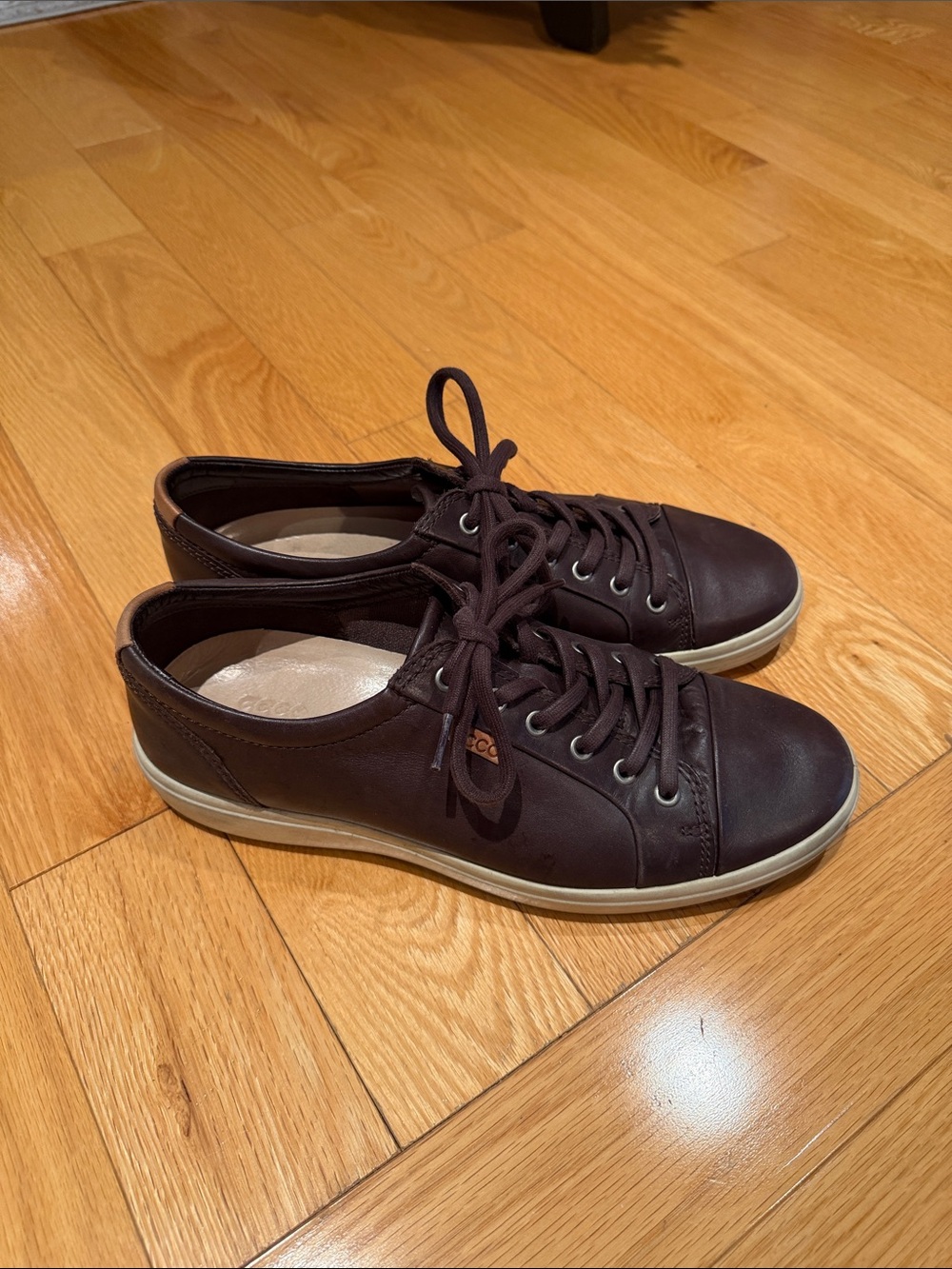 Ecco Men's Leather Lace-Up Sneakers in Dark Brown